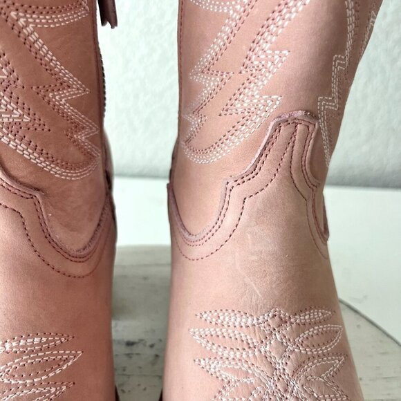 Lane SMOKESHOW Womens Cowboy Boots 5 Pink Leather Western Cowgirl Mid Calf Tall - Picture 13 of 14